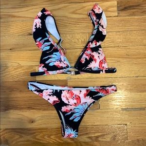Ruffle Flower Bikini Set